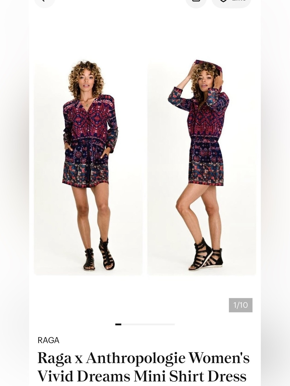 RAGA Vivid Dreams Mini Shirt Dress - Purple & Pink Print